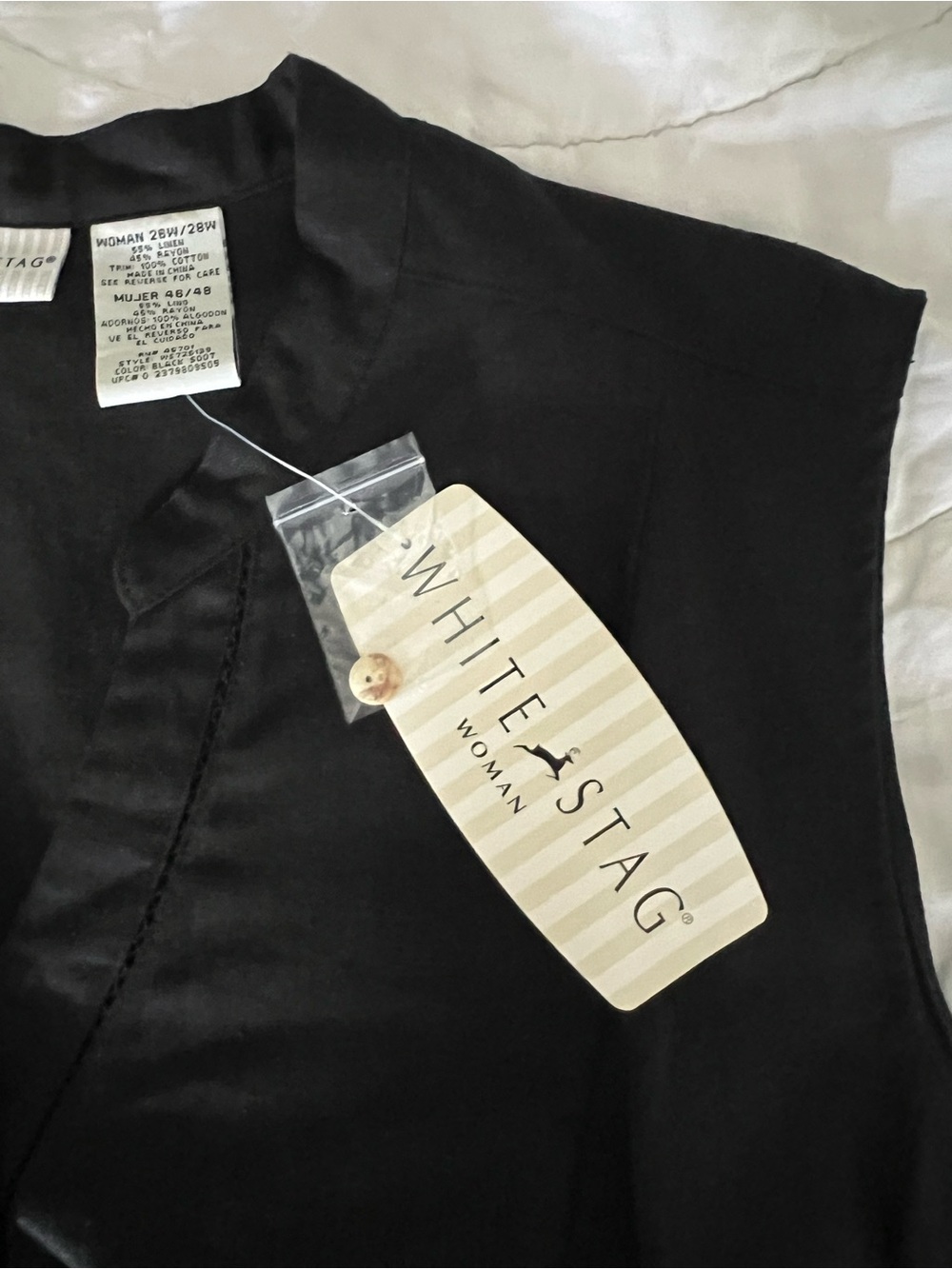 White Stag Black Sleeveless Button-Front Top - Picture 6 of 8